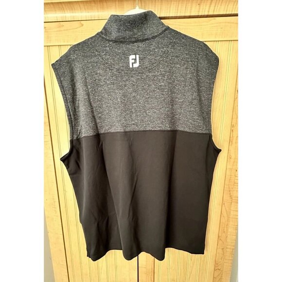 FootJoy Mens Golf Heather Yoke Half-Zip Vest Performance Black Size Large NEW - Picture 2 of 6